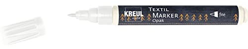 KREUL 92781 - Textil Marker Opak, fine, weiß, Strichstärke 1 bis 2 mm, für zarte Linien, Schriften und Konturen, Stoffmalstift zum Gestalten von hellen und dunklen Stoffen