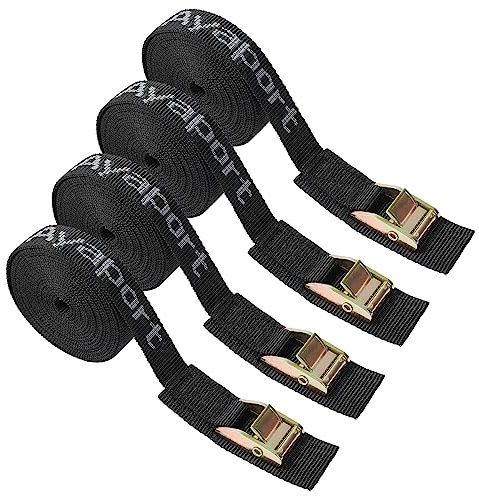 Ayaport Cam Buckle Tie Down Straps Lashing Straps 2200lbs Break Strength Heavy Duty Car Roof Rack Strap for Kayak, SUP, Surfboard, Cargo, Motorcycle, Truck, Boat, Dirt Bike (1 x 8')