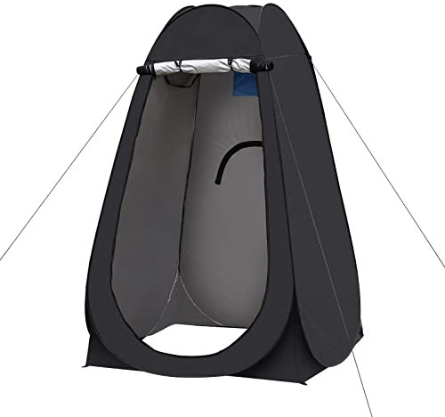 TUKAILAi Tenda da bagno pop-up per doccia, privacy per campeggio, spogliatoio, portatile, con spazio aggiuntivo e borsa per il trasporto, colore nero