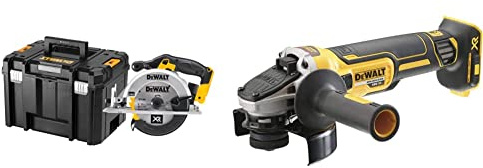 DEWALT - Scie Circulaire XR 18V - DCS391NT-XJ - Scie Circulaire sans Fil avec Coffret TSTAK - 3700 trs/min & Meuleuse Brushless XR 18V 5Ah Li-Ion - Meuleuse Électrique sans Fil avec Coffret TSTAK