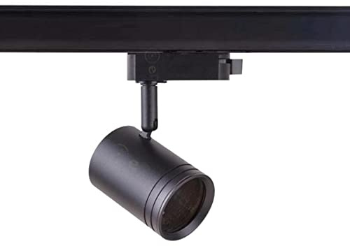Faretto faro proiettore led per Binario Monofase Orientabile bianco nero pista e connettori (NERO, Faro attacco GU10)
