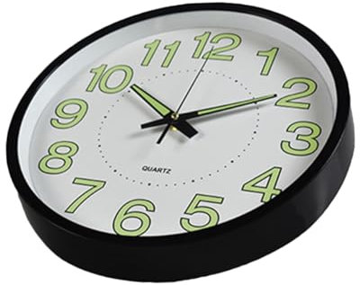 IMIKEYA Wanduhr Dekorative Wanduhren Für Wohnzimmer Und Schlafzimmer Geräuschlos Einfaches Design Für Dunkle Räume Schwarz