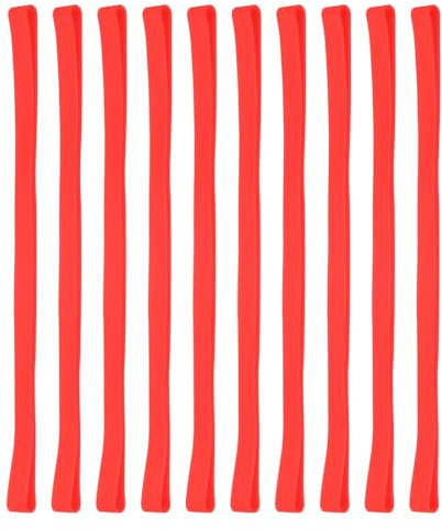 PATIKIL 8 Large Elastic Rubber Bands, 10 Pcs Big Silicone Rubber Bands Strap for Wrapping Notebook Office Supply Can File Folders Box, Red