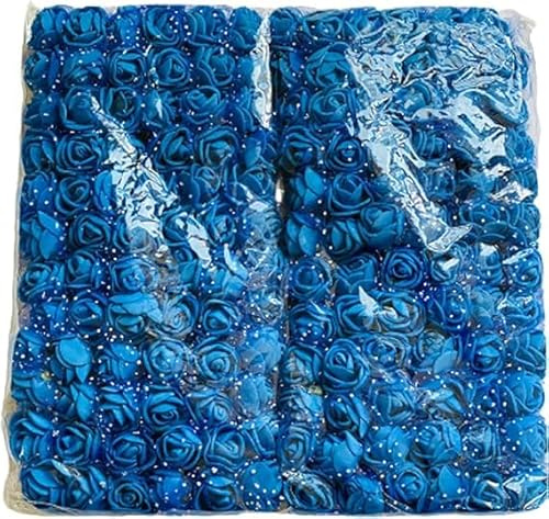Witty Cuties Künstliche Blumen Echt aussehende künstliche blaue Rosen Schaumblumen zum Basteln gefälschte Schaumrosen Dekoration DIY Hochzeitssträuße Brautdusche Blumendekoration 1 Stück (144pcs)