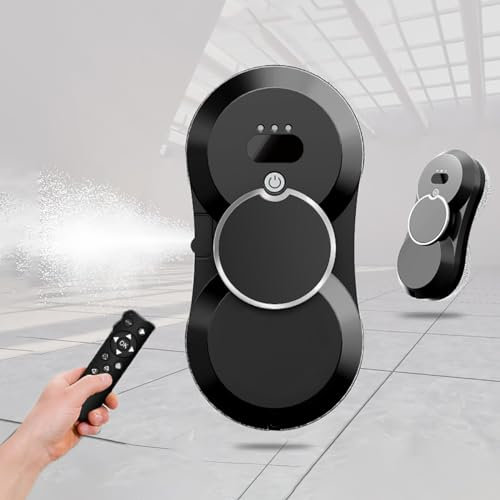 DESHVA Intelligent water spray window cleaning robot, Highrise window vacuums, With water spray cleaning function, UPS protection,remote control, Versatile Cleaning- Black