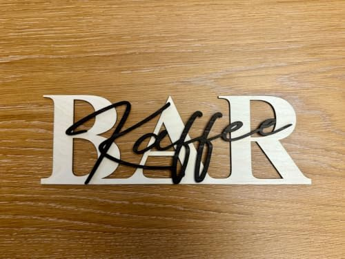 Generisch Kaffee-BAR Schild aus Holz, 30cm, Birke natur