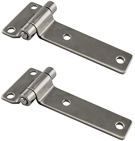 Scharniere, verdecktes Scharnier, schweres T-Scharnier, Türscharniere, Hochglanz-Edelstahl, T-förmige Behälterscharniere for Holzkisten, Türscharniere, Seeschiff-Zubehör, 2 Stück