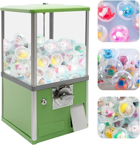 WANGYYDS Máquina Expendedora De Dulces Pequeña, Máquina Gashapon, Máquina De Chicles, Máquinas Expendedoras para Empresas, Alcancía Roja Y Dispensador De Dulces,Green