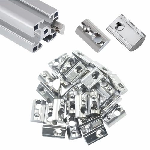 DAYALO 30 Stück Nutensteine M8 mit kugel Nut 8, 40-Serie M8 Aluprofil 40x40 Kohlenstoffstahl, T Nutsteine Schrauben Set für Alu Profil, Europanorm