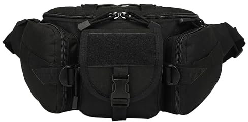 Gürteltasche für Herren, verstellbar, für Outdoor, Angeln, Radfahren, Reisen, Kuriertasche für Damen, Schwarz , Einheitsgröße