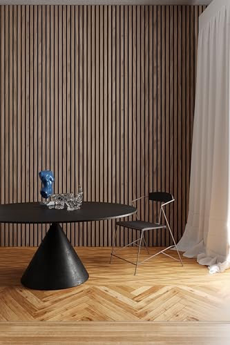 Acoustic Wood Slat Wall Panel 240cm x 60cm (Walnut)
