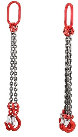 Chaîne de Levage, Élingue à chaîne, jambes d'élingue à chaîne de levage crochet unique combinaison épandeur pièces palans à chaîne 1T 2T 3T 1 mètre pour Chariot Élévateur, Palan à Moteur, Quai(2 Ton)