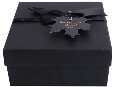 Healvian Geschenkverpackungsbox Mit Schleife Kreative Schwarze Box Für Geschenke Parfümverpackungsbox Festliche Geschenkbox Aus Hochwertigem Material Robust Wiederverwendbar