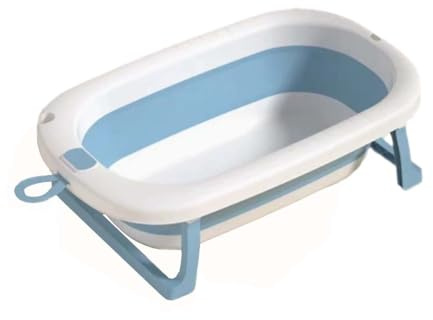 Multifunktionale faltbare Hundebadewanne mit Ablaufloch, großes Fassungsvermögen, zum Aufhängen an der Wand, kann Platz sparen, zusammenklappbare Dusche für Welpen, kleine Hunde, Katzen (blau)
