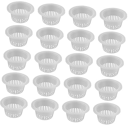 TOYANDONA 20Pcs Garden Mesh Net Pots Hydroponic Plastic Slotted Cups with Wide Lip for Healthy Root Growth Durable Reusable Planting Baskets for Hydroponics and Garden Supplies