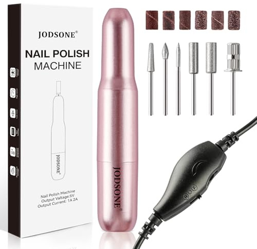 JODSONE Fresa per Unghie, 14000 RPM Velocità Regolabil Lima Unghie Elettrica, Manicure e Set Pedicure, per Gel Ricostruzione Unghie, Semipermanente Unghie, Acrygel ,Togli Calli