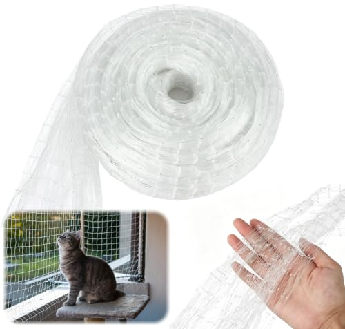 Red Protección para Gatos Terraza 10x3m Red de Seguridad Balcón | Malla Nylon antipajaros, Red Anti pajaros, Red de Seguridad Transparente, para Balcones Ventanas Estanques Huertos