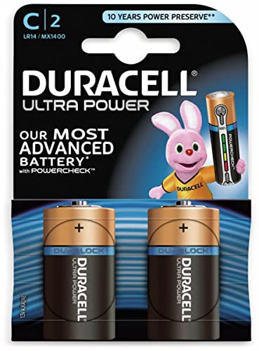 Duracell Pila Ultra baby D (LR14) 1,5V, confezione da 2