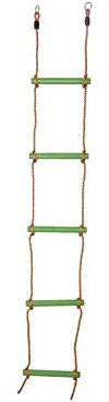 OTITU Escalera De Cuerda para Niños - Escalera Colgante para Niños, Escalera De Escalada con 5 Peldaños De Madera Juguete De Escalada Equipo De Juego De Jardín para Niños Escalera Manzana Verde