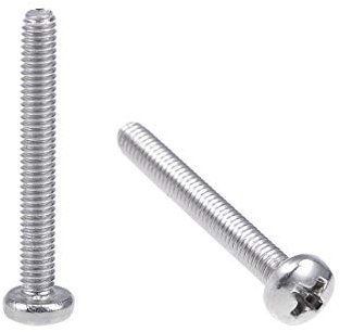 sourcing map 60 Stck Maschinenschrauben Kreuzschlitzschrauben Schrauben M2,5x20mm