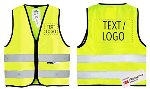 Salzmann Chaleco de Seguridad para niños con Estampado Personalizado - Chaleco Reflectante con Logotipo - Fabricado con Material Reflectante 3M