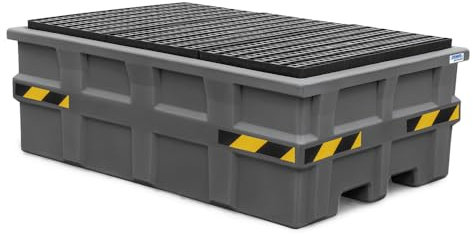 Auffangwanne pro-line aus Polyethylen (PE) für 1 IBC, mit PE-Gitterrost