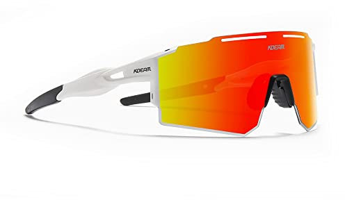 Hearda Outdoor Sports Sonnenbrille, Fahrrad Sonnenbrille Herren Damen Polarisiert Fahrradbrillen Radsportbrillen Outdooraktivitäten Sportbrille für Radfahren Angeln (Einheitsgröße,Orange)