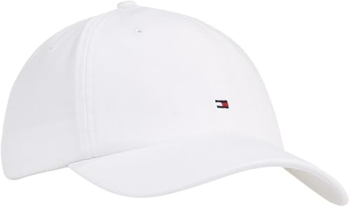 Tommy Hilfiger Herren Cap Th Flag Basecap, Weiß (Optic White), Einheitsgröße