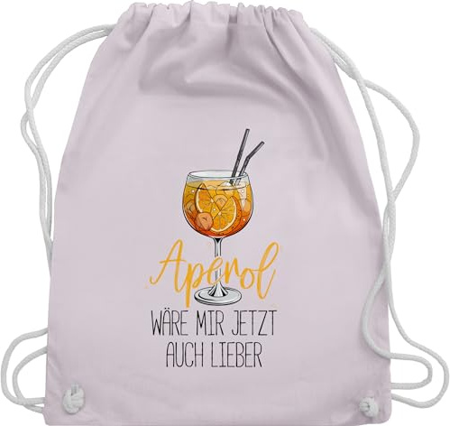 Shirtracer Turnbeutel Rucksack - Statement - Taschen - Aperol wäre mir jetzt auch lieber I Lustige Geschenke Aperol Spritz - Unisize - Pastell Rosa - sprüche statements cocktails juterucksäcke