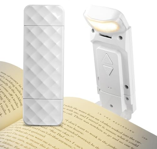 AiQInu Leselampe Buch Klemme, Wiederaufladbare USB Leselicht im Bett, 3 Farbtemperaturen und 5 Helligkeitsstufen, Buchlampe LED Leselampe, LED Klemmleuchte Buch