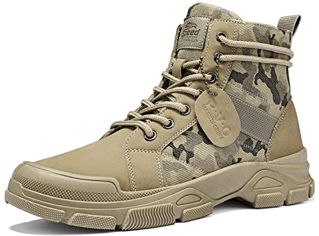 TPTOP Bottes Militaires Tactiques pour Hommes Combat Chaussures de Randonnée Durable Bottine de Combat pour Trekking/Chasse/Travail/Entraînement Militaire,A-44EU