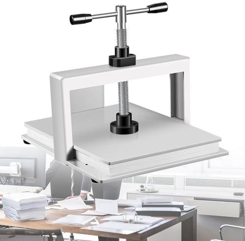 Manuelle Papierpresse für A3/A4 Papierabflachung Stahlrahmen Buchpresse für Papierherstellung Bindemaschine Presse für Stahlrechnung A3 Größe