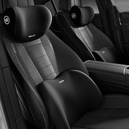 HFFTYU 2 Stück Auto-Kopfstütze, für FIAT 500/500C/500E/Abarth 500 bequemes, weiches Memory Foam-Nackenstützkissen fürs Auto, mit verstellbaren Riemen,A