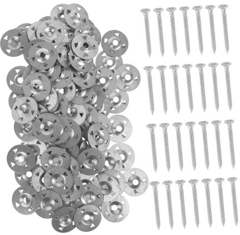 FUNOMOCYA Teiliges Montageset Unterlegscheiben Und Schrauben Aus Robustem Eisen Für Dämmplattenbefestigung Vielseitig Einsetzbar Für Isolierplatten Und Schaumstoffplatten in Bau Dekorationsp