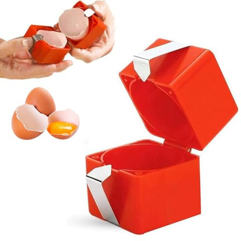 Egg Shell Opener, 2025 New Egg Cracker for Raw Eggs, Hard Boiled Egg Peeler Egg Cube Egg Separator Handheld Tool, Stainless Steel Eggshell Breaker Egg Shell Cutter Kitchen Gadgets (1Pc)