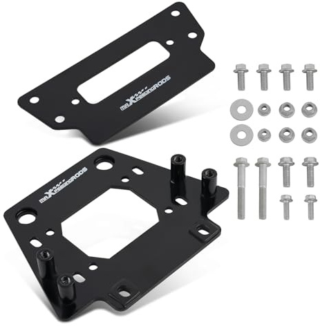 maXpeedingrods Winch Mount Kit for Kawasaki Teryx KRX 1000 2020-2024, Winch Mounting Plate for KRX 4 1000 2023-2024 Black Powder Coated
