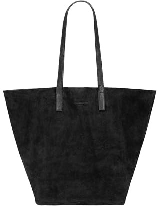 HOLZRICHTER Berlin - Shopper Butterfly (No 16-2), 55x37x19,5cm - Geräumige Damen Handtasche aus Velours- oder Glattleder - Schultertasche in Grün, Braun oder Schwarz