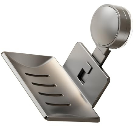 Porte-savon à ventouse robuste en aluminium ABS à fixation murale pour salle de bain et cuisine