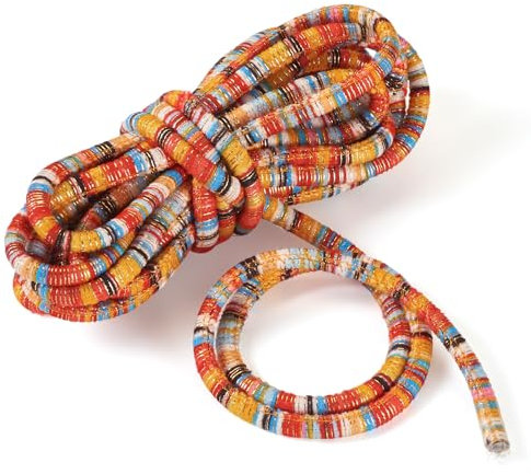 Spritewelry Cordoncino elastico da 5 m, filo rotondo da 5 mm, stile etnico, bohémien, per cordini, bracciali, collane, gioielli, arazzi da parete, arancione