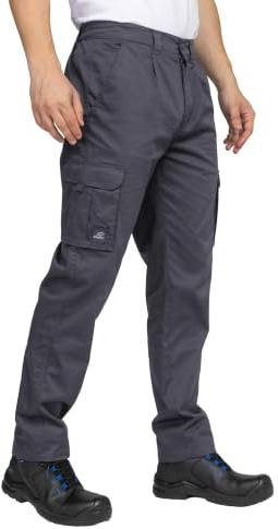 BWOLF Prime Pantalones Cargo para Hombre en Algodón Algodón Militar Táctico Pantalón de Trabajo para Hombre con Bolsillos Multifuncionales, gris, M