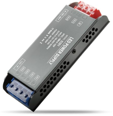 Transformateur 220V 12V 100W LED Driver Ultra Mince Transfo 8.3A Adaptateurà Pression Constante Alimentation 180V-240V AC à 12V DC Convertisseur Transfo Ruban LED de Tension Constante