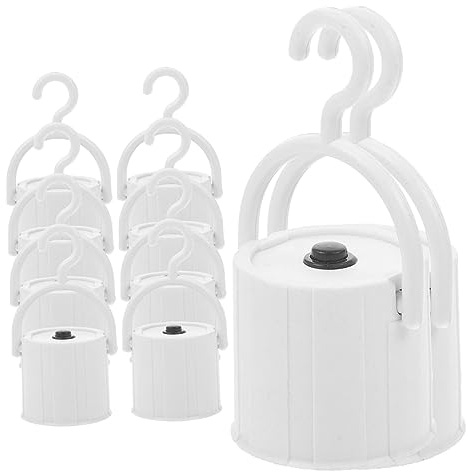 Veemoon Pack de 10 Portalámparas E27 con Gancho y Interruptor para Bombillas LED de Emergencia, Plástico Resistente para Uso en Showroom y Hotel