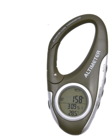Digital Hiking Altimeter - Multifunctional Altimeter with Barometer | Portable Outdoor Compass with Carbine Clip, Hiking Accessories for Men, Women, Explorers, Camper
