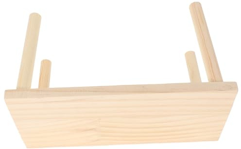 GARVALON Hamster Holzplattform Käfig Mehrzweck Etage für Kleine Nager Wie Meerschweinchen und Chinchillas Stabile Natürliche Holzplattform für Spiel und Ruhe