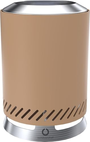 OUTDOORCHEF Fire Pot 14 Tischfeuer Ocker - Pelletfeuer aus Edelstahl, raucharme Tisch Feuerstelle für Terrasse, Balkon & Garten inkl. Schutzhülle