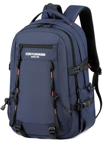 Amythe Mochila Escolar Adolescentes Niños 8 a 15 Años Correa 27 L, Azul | Senderismo Grande Impermeable Silbato Viaje Junior Bachillerato Azul Daypack Multi-Bolsillos Espacioso Resistente Excursión