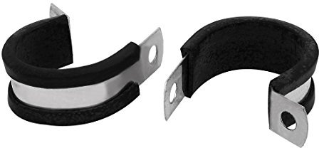 sourcing map 2stk EPDM Gummi Gefüttert P Klemme Kabel Schlauchklemme Halter 25mm Dmr. de