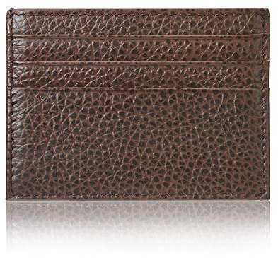 YEHMAN Kartenetui aus Leder 7 Fächer Minimalistisch für Damen Herren Kinder Dunkelbraun