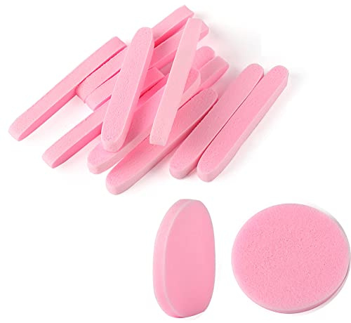 Tegelrying ansiktssvamp komprimerad, 60 st PVA professionell sminkborttagning tvätt runda ansiktssvampar spa-dynor exfolierande rengöring för kvinnor, rosa
