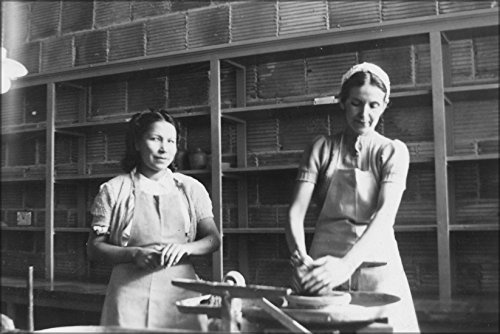 History Galore 24x36 Gallery Poster, Women make pottery on the potter wheel 1941
